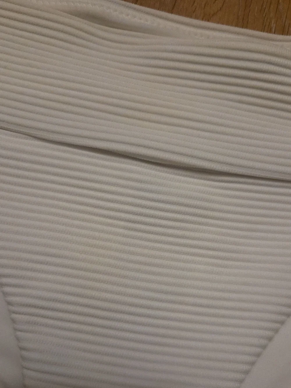 H&M White Ribbed Textured Bikini Top Bottom Set 8 / 10
